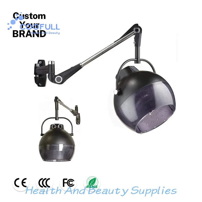 Coofull Wall Mount Hair Dryer Bonnet Accelerator Professional Infrared Salon Styling Processor Hood Color Treatment Heater