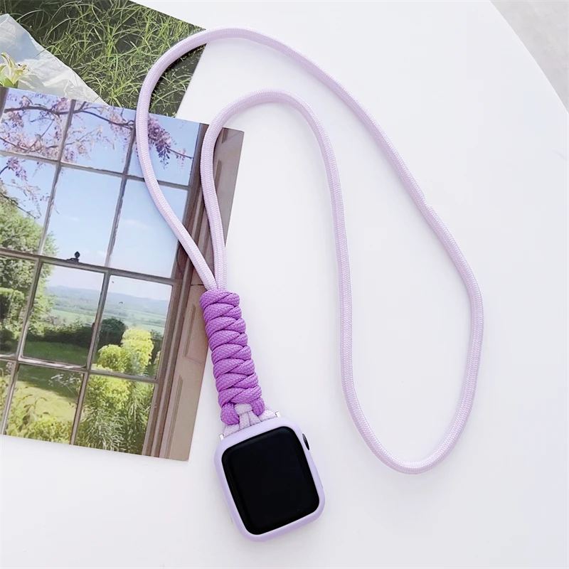 Soft Protective Cover For Apple Watch Case Ultra 9 8 7 6 SE 5 4 49 45 41 44 40mm Crossbody Lanyard Strap For iwatch 3 2 42/38mm