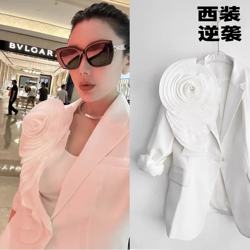 

эполет/эполетки шипы/сапулярио блейзер украшение хозяина аккордеон складка большая брошь с цветком корсаж брошь-булавка с цветком