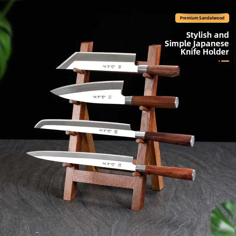 

Japanese Sle Multi-Layer Knife Ra Wood Products Sui Sabi Knife Stand Kitchen Utensils Storage elf Wooden Knife Holder