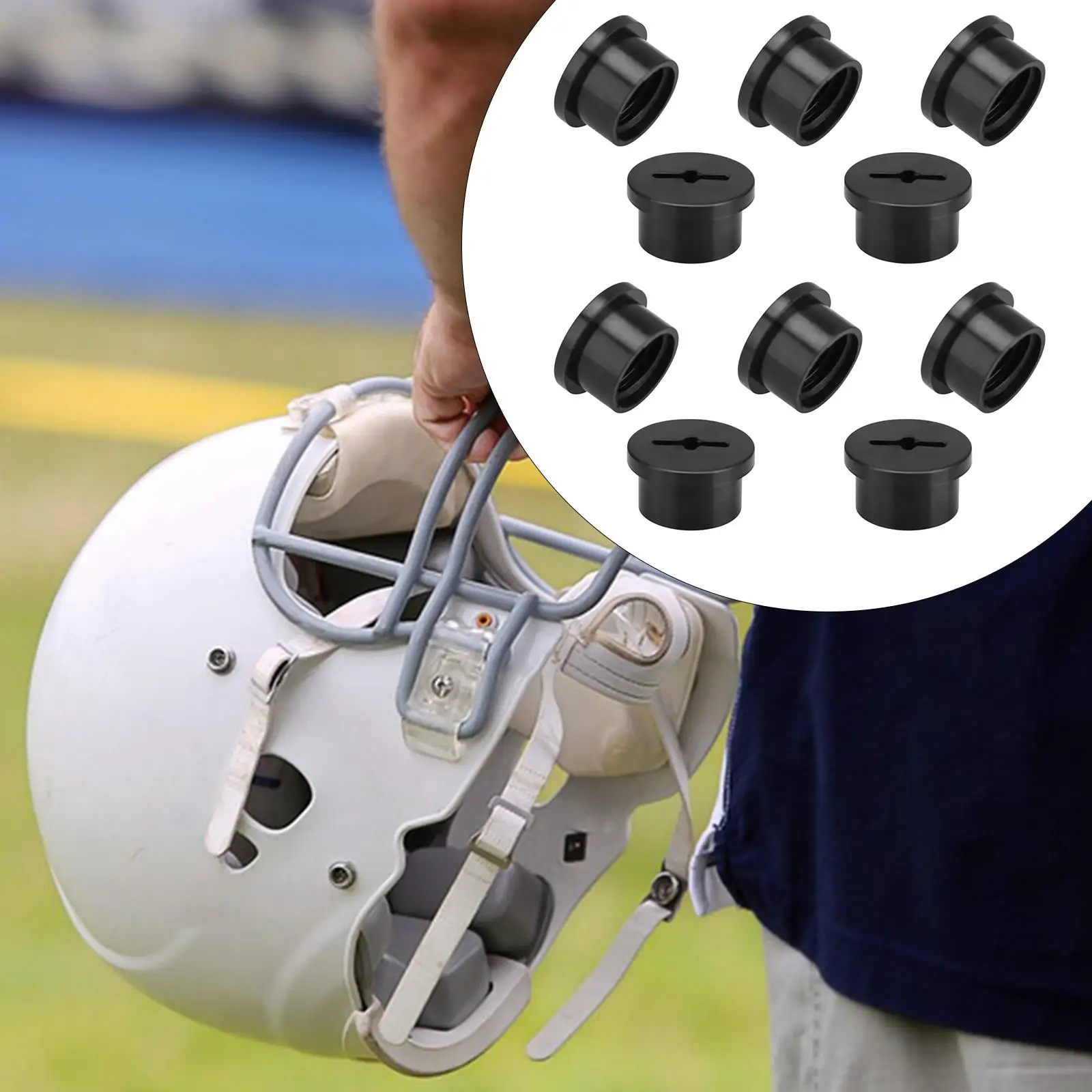 

10Pcs Football Helmet Bladder Valve Screws Sturdy Repair Stabilization Thread Plugs, Impact Resistant Valve Retainer Caps