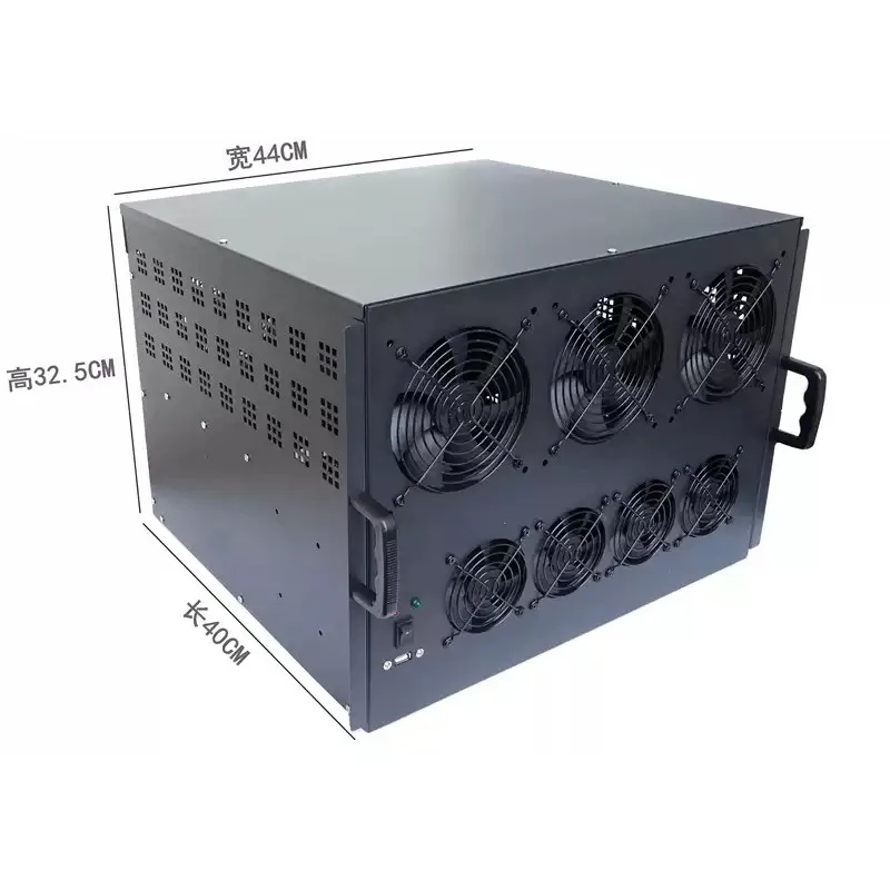 6 8 card chassis 6u server multi graphics dual power standard ATX main board platform