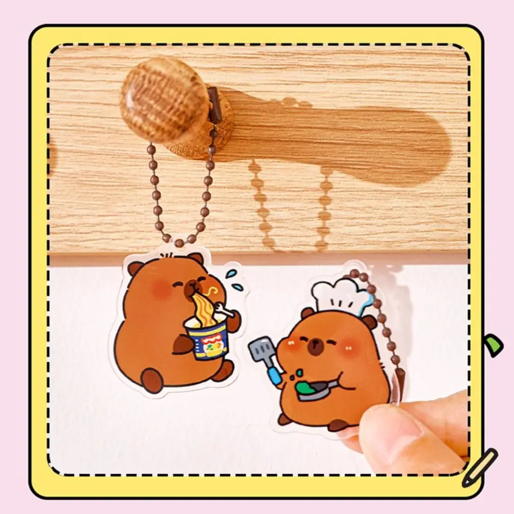 Cartoon Capybara Keychain Pendant Decoration Cute Girl Acrylic Keychain Capybara Bag Pendant Lover Gift