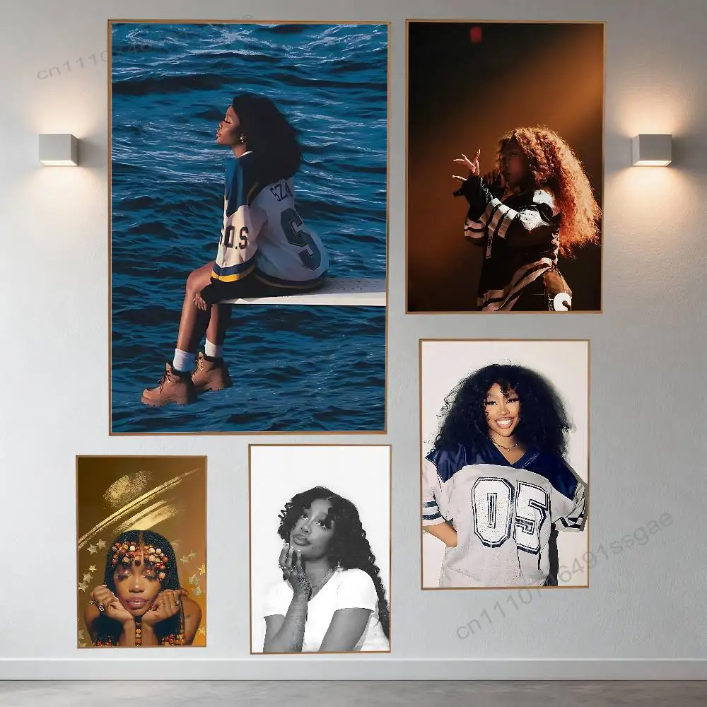 

Singer S-SZA Cool Retro Fashion Pictorial Poster Sticky Poster Paper Sticker DIY Room Bar Cafe Wall Decor Gift