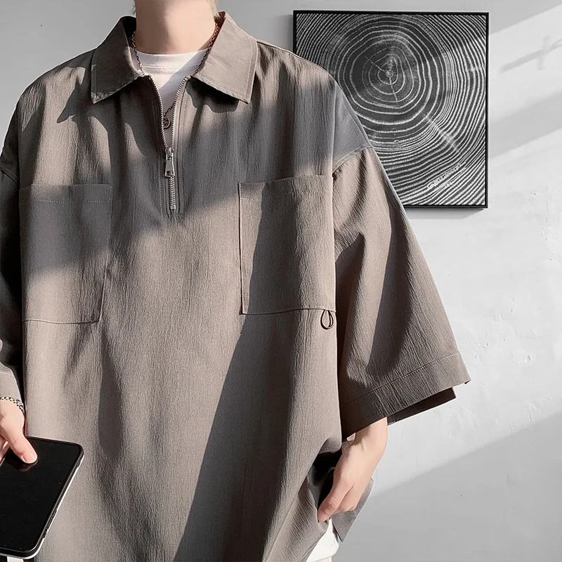 

Men's irt ort Sve Turn-down Collar T-irt Casual Summer Large Size Breathable Comfortable Faionable Trendy