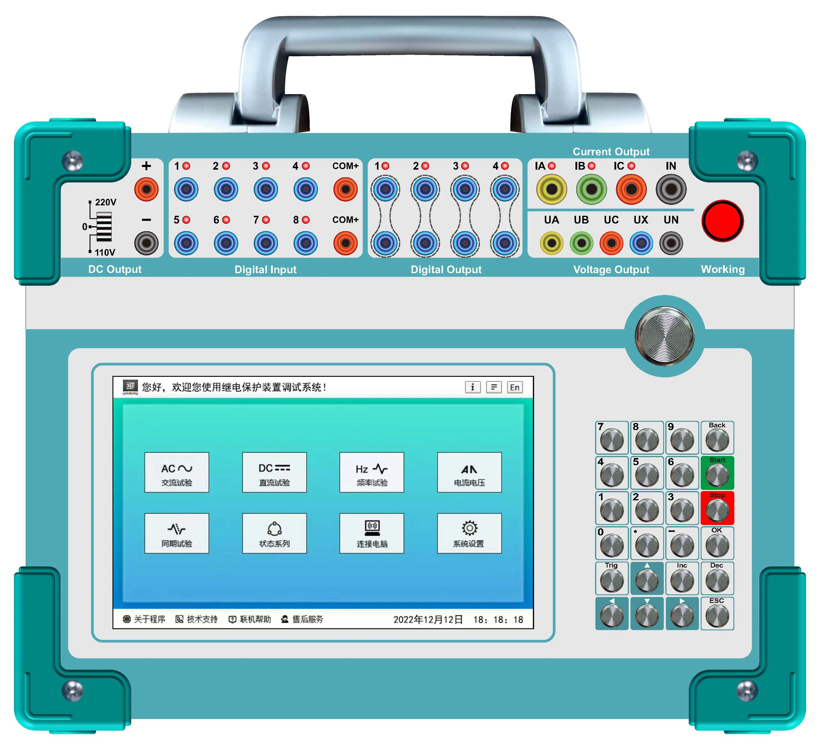Single Phase  Microcomputer Controlled Relay Protection Tester Three Phase Revert to Single Phase Relay Test Set