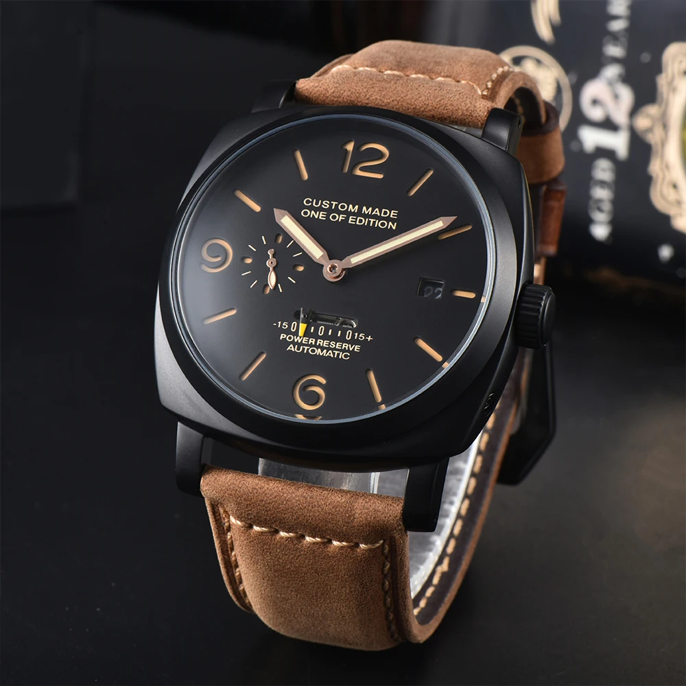 Fashion DESIGN Brand ST2533 47mm Men's watches  Automatic Mechanical Watch Business Watches Luminous Dial