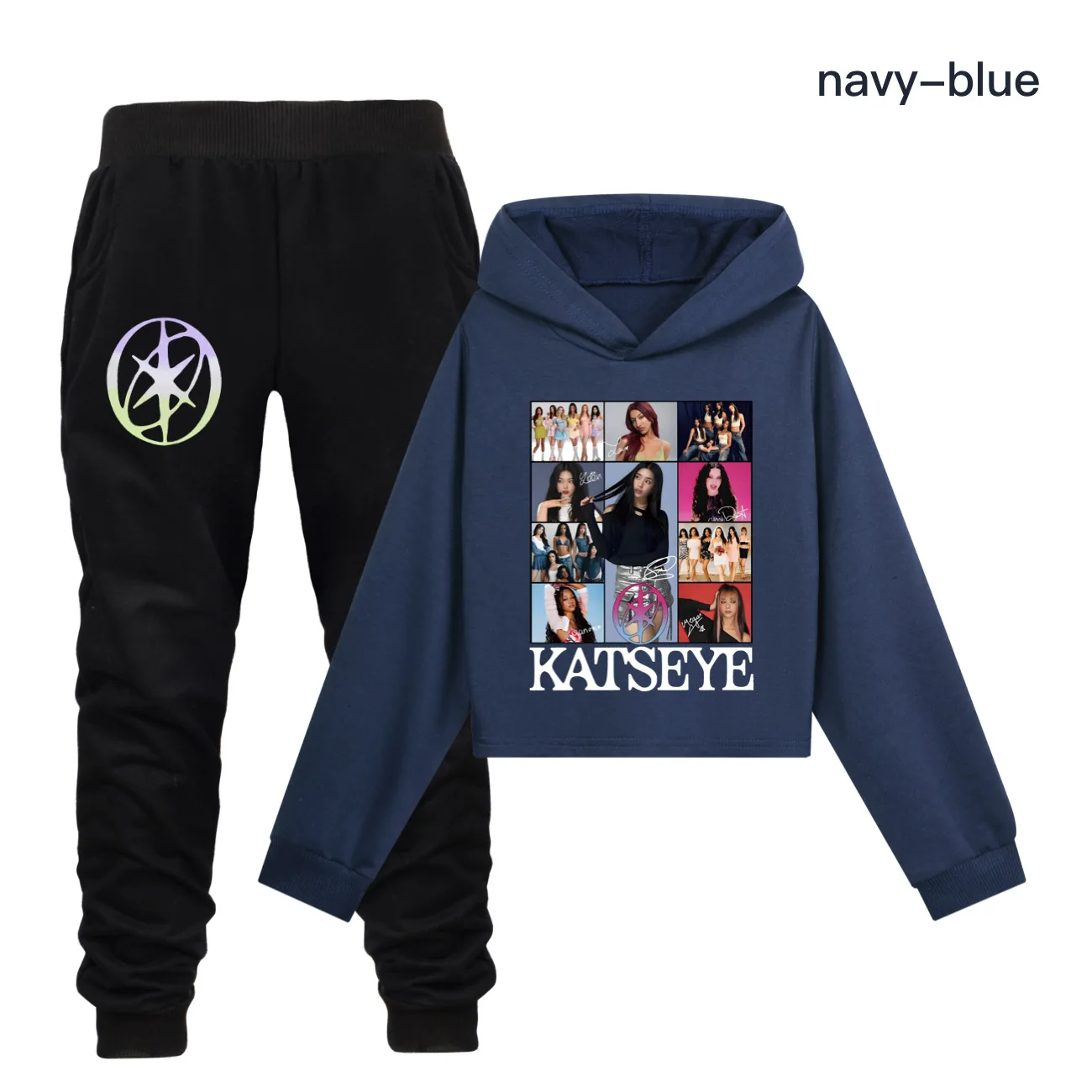 Hot Katseye Funny Print Hoodies Sweatshirts Children's Clothing Sets Boys Girls Tops + Pants 2 Pcs Suits Kids Tracksuits Sets