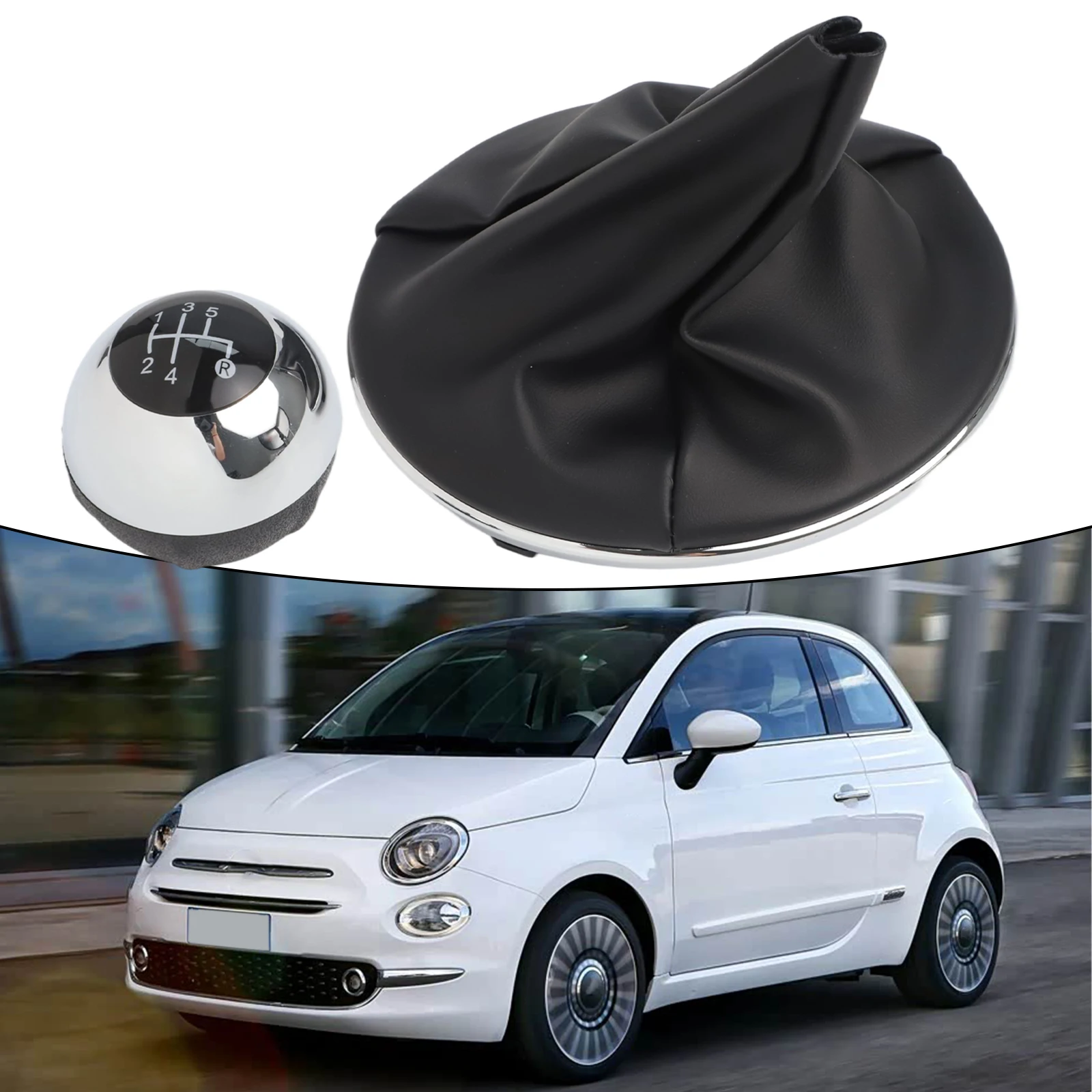 

Shift Knob and Dust Cover for Fiat 500 Materials for Enhanced Longevity Fits OEM 55344016 50295325 Easy Replacement