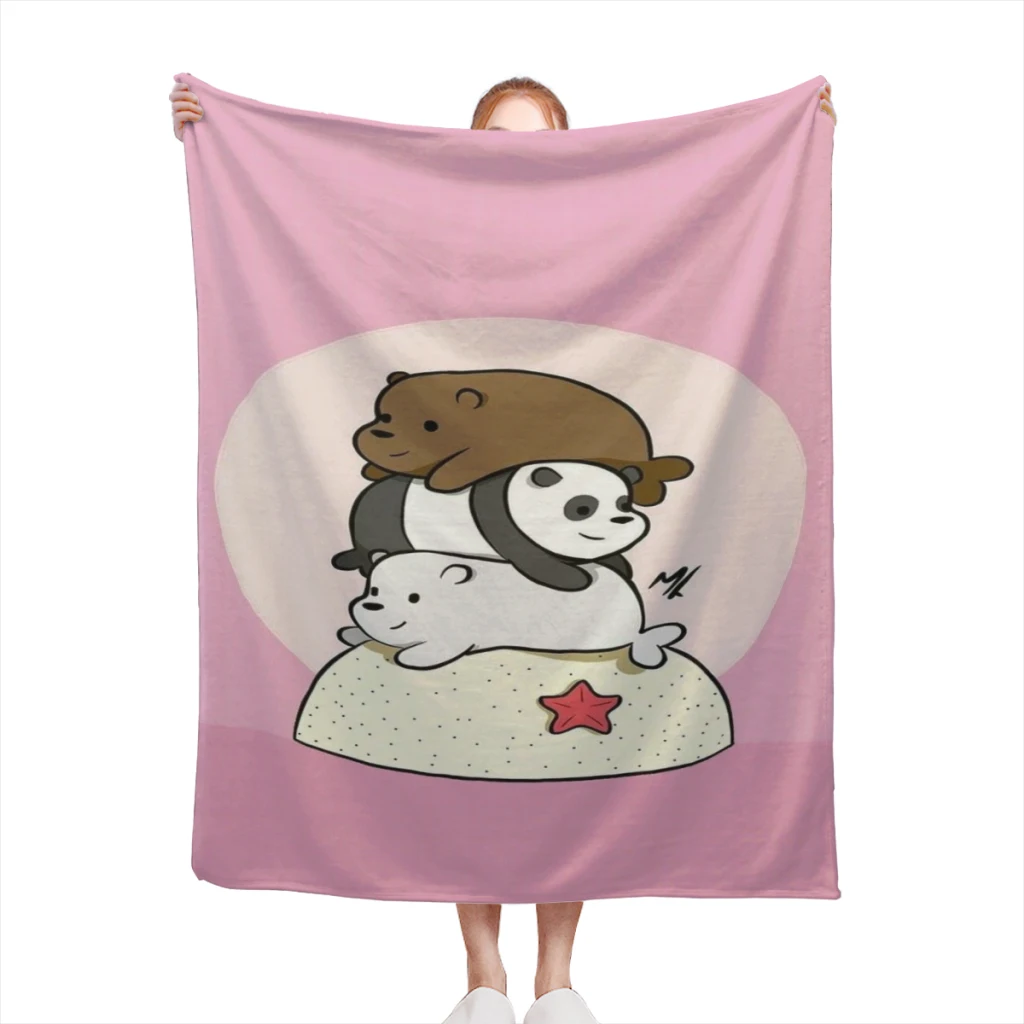 We Bare Bears Medium Blanket Fluffy Soft Bedroom Decor Sofa Blankets Comforter Home and Decoration