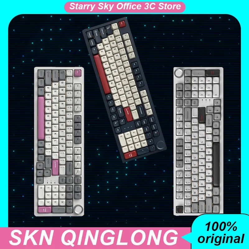 SKN Qinglong 4.0 Mechanical Keyboard Bluetooth Wireless 3mode Multimedia knob QMK/VIA Hot Swap RGB Customized gaming keyboard