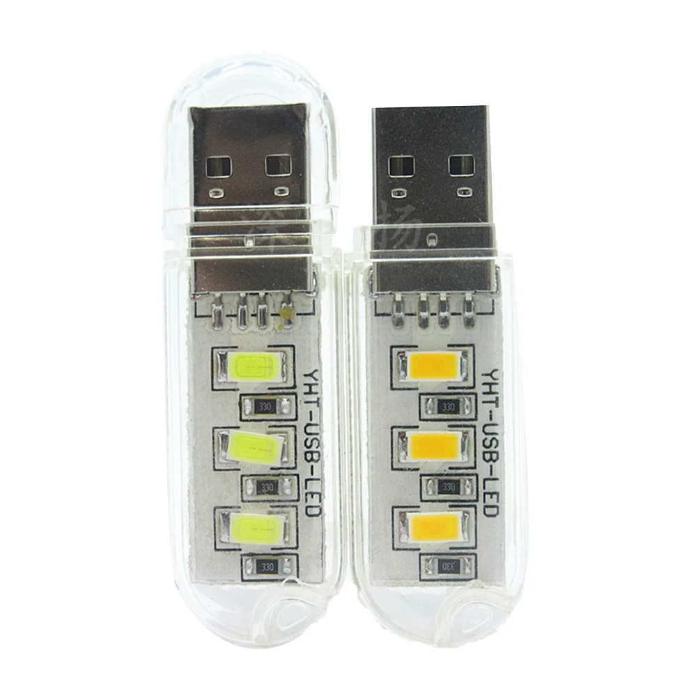 2 قطعة صغيرة محمولة 3 Led Usb ضوء الليل مصباح لقراءة الكتب السرير مكتب استخدام متوافق مع بنك الطاقة الكمبيوتر المحمول