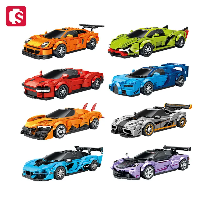 SEMBO Cool Fission Sports Car Assemblage Building Blocks Kits MOC Racing Vehicle Model Bricks Kids Toys for Boys Christmas Gifts