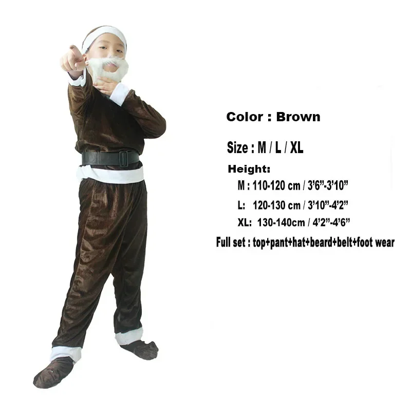 Fairy Cartoon Seven Dwarf Group Costume Child Boys Carnival Festival Cosplay Elf Elven Outfit For Kids Top Trouser Beards Hat G3