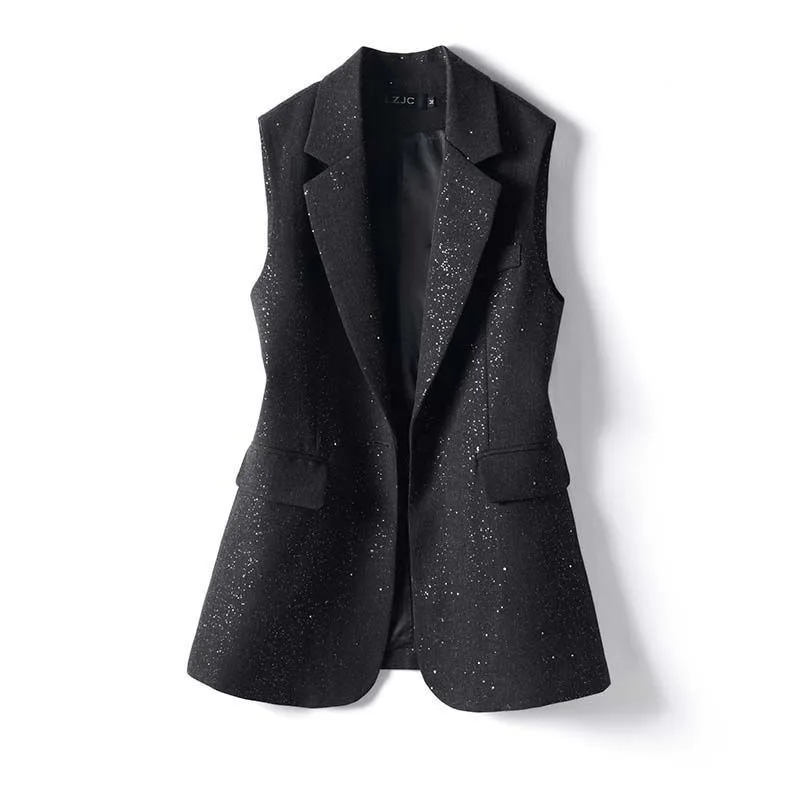 

Модный костюм с блестками, жилет 202, утягивающий весенне-осенний новый стильный жилет без рукавов, высококачественный жилет для похудения для женщин