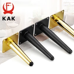 KAK-patas de Metal para muebles, patas doradas negras para mesa, reemplazo para armario, sofá, con tornillos, 800KG, herrajes para muebles sin perforar, 4 Uds.