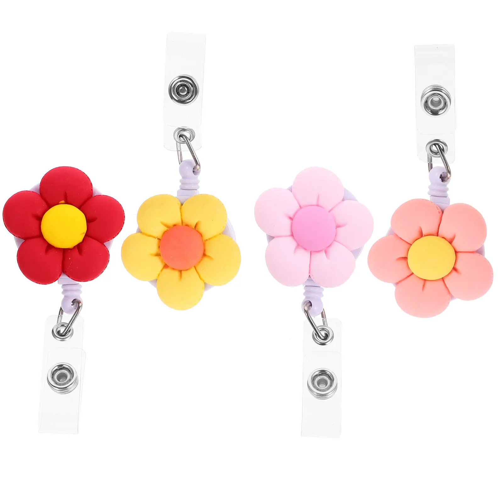 

4pcs Retractable Holder Id Card Doctor Id Card Clip Back Clip For Nurses Workers Portable Badge Accessory