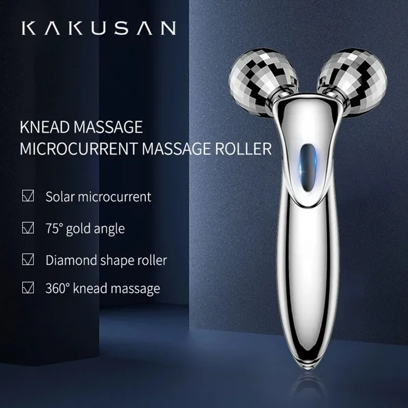 KAKUSAN الجمال شد الجلد أدوات العناية EMS شد الوجه الأسطوانة مدلك ثلاثية الأبعاد مكركرنت شد الوجه Y شكل تدليك الأسطوانة #4