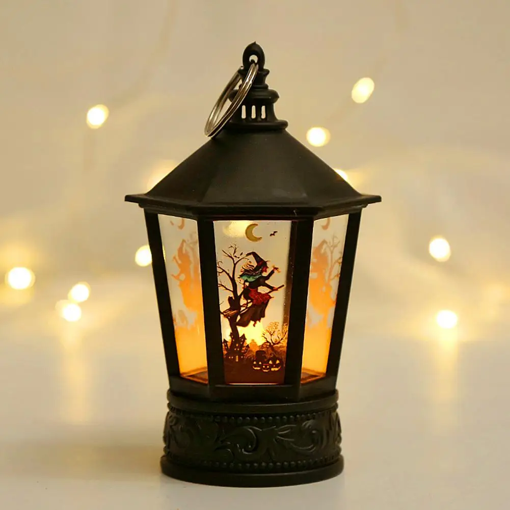 Portable Wind Lantern for Holidays Family-friendly Halloween Option Spooky Halloween Led Lanterns for Atmosphere Decoration