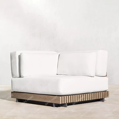 

A Nordic outdoor sofa courtyard teak terrace open-air outdoor combination waterproof and sunscreen furniture hotel balcony