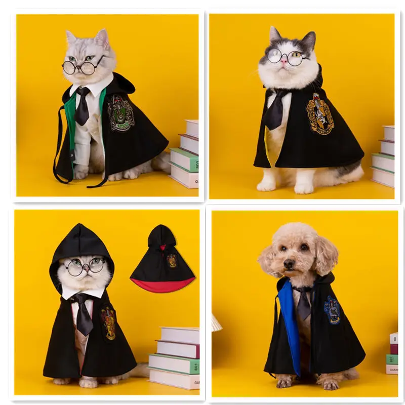 Pet Harry Potter magic cloak Netroots cloak embroidered spring and fall dog shawl cat COS clothes tide