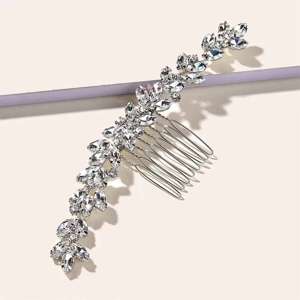 Creative Silver Toothed Insert Comb Geometric Gold Rhinestone Hairpin Hairstyle Tools Tiaras Hair Clip Festival