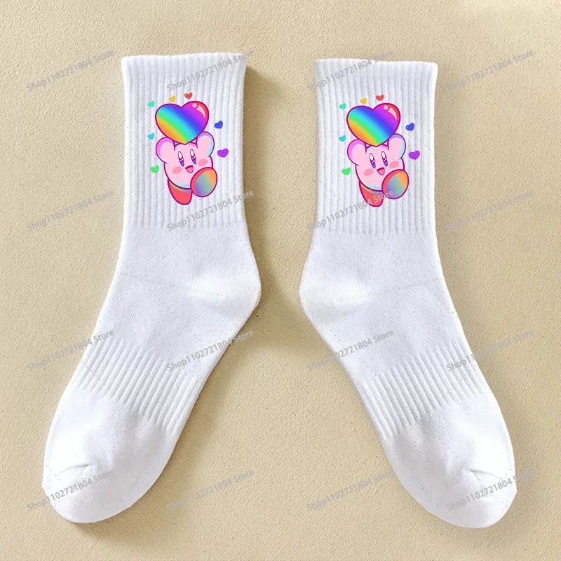Kirbys Sports Sweat-proof Stockings for Students Anime Cartoon Printed Socks Men Women Versatile Fashion Odorproof Stocking view 6