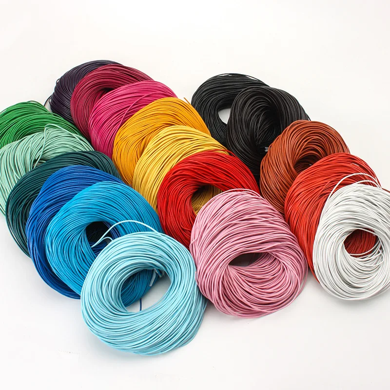 2mmx5m Colorful 100% Genuine Cow Leather Round Thong Cord Leather Cord String Rope for Handmade DIY Leathercraft Accessories