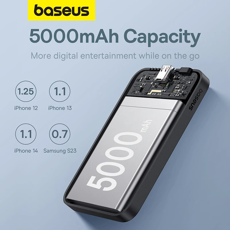 Imagem -05 - Baseus-banco de Potência Magnética 20w Carregamento Rápido 5000mah Mini Carregador Portátil sem Fios para Iphone 12 13 14 15 Pro Max Samsung