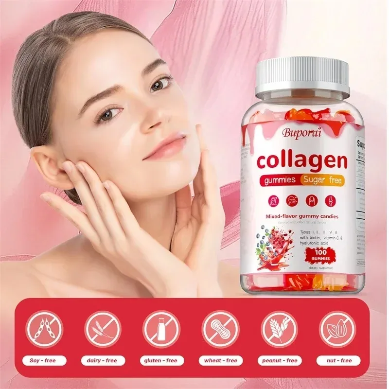

Multi Collagen Gummies - Antioxidant,Reduces Wrinkles and Dryness,Improve Joint Flexibility,Supports Hair, Nails and Skin Health