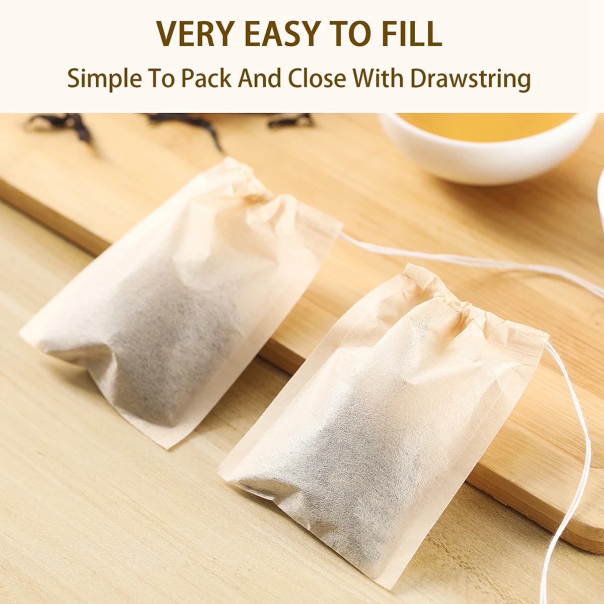 Disposable Unbleached Tea Filter Bags for Loose Tea Biodegradable Tea Bags Empty Wood Pulp Filter Paper Organic Tea Infuser Bag