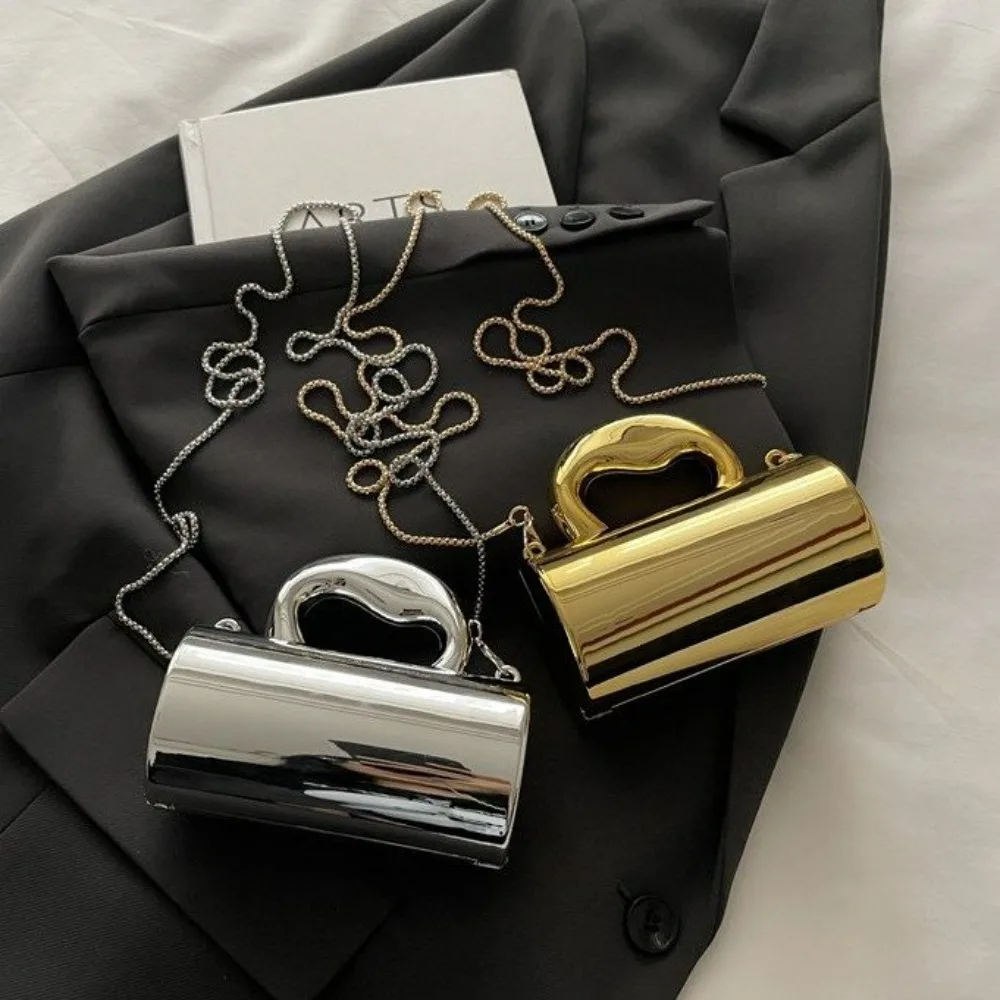 

Новинка 2023 года, металлические сумки через плечо для женщин, вечерние сумки с цепочкой, элегантные маленькие сумки, вечерние свадебные сумочки