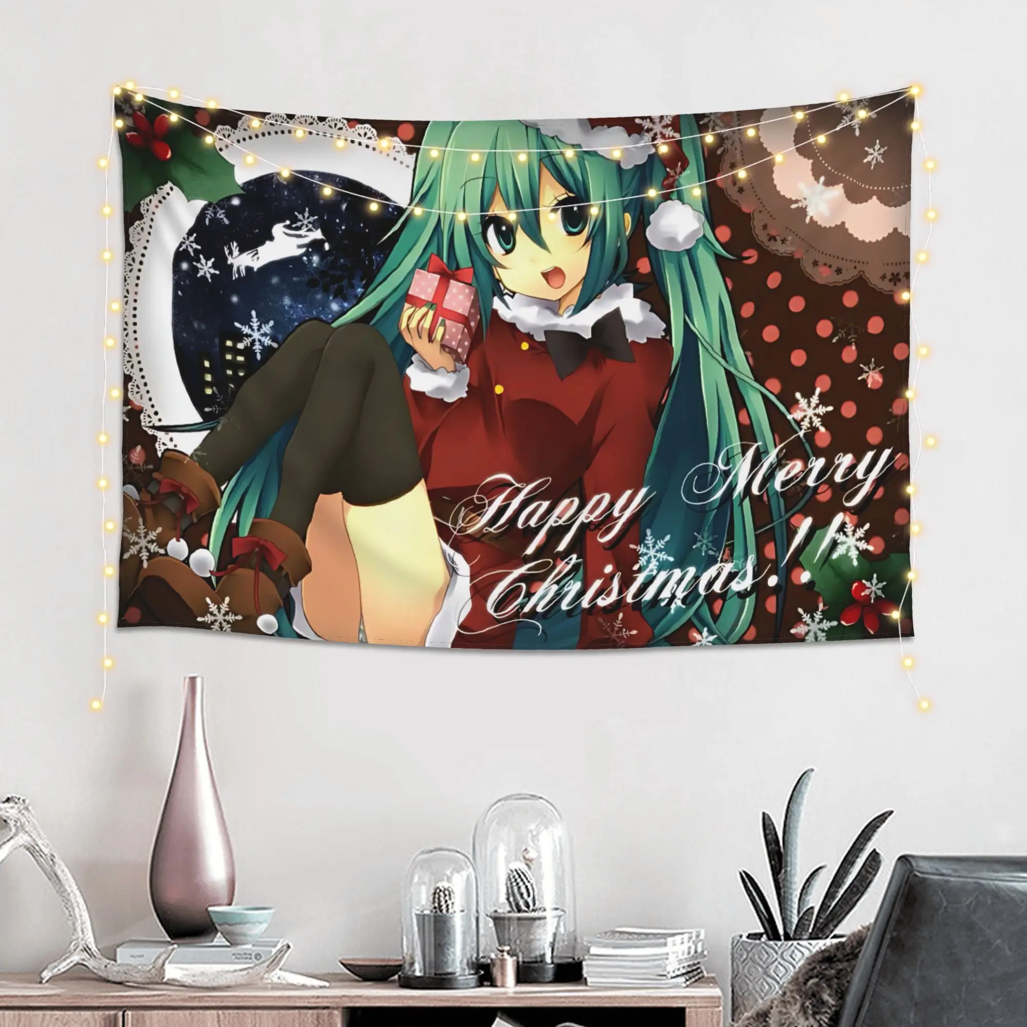 Cutecore Hatsune Miku Tapestry Bedroom Decoration  Wall Hanging Blanket Tapestry Cool Stuff For Room