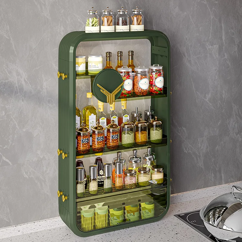 Wall-Mounted Storage Rack Kitchen Layered Bathroom Storage Box Household Perforated Sink Storage Rack