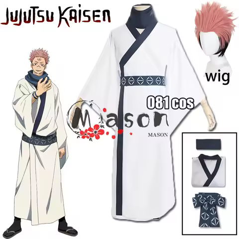 Anime Cosplay Costume Ryomen Sukuna Costume White Kimono Cloaks Set
