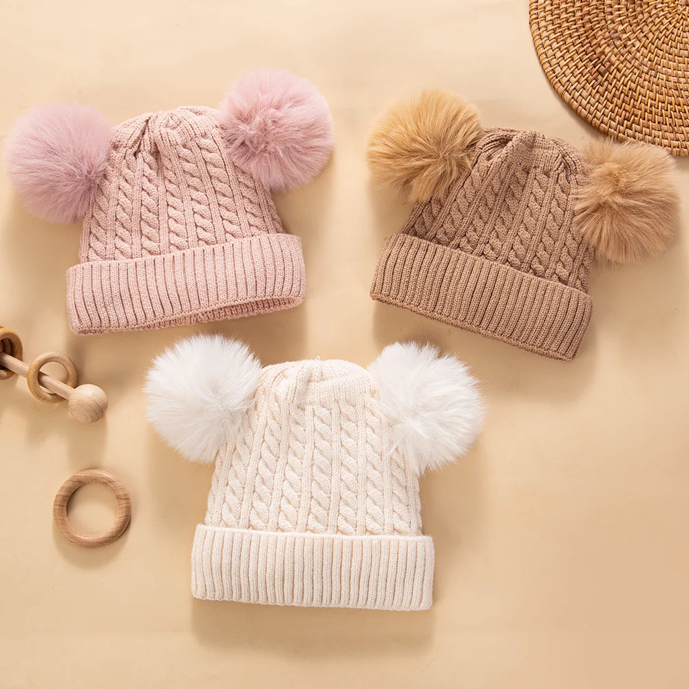 

Осенне-зимний бутик, плетеные вязаные детские шапки-тюрбаны на флисовой подкладке, От 0 до 3 лет, милые индийские шапки с помпоном, шапочки для мальчиков и девочек, повязка на голову
