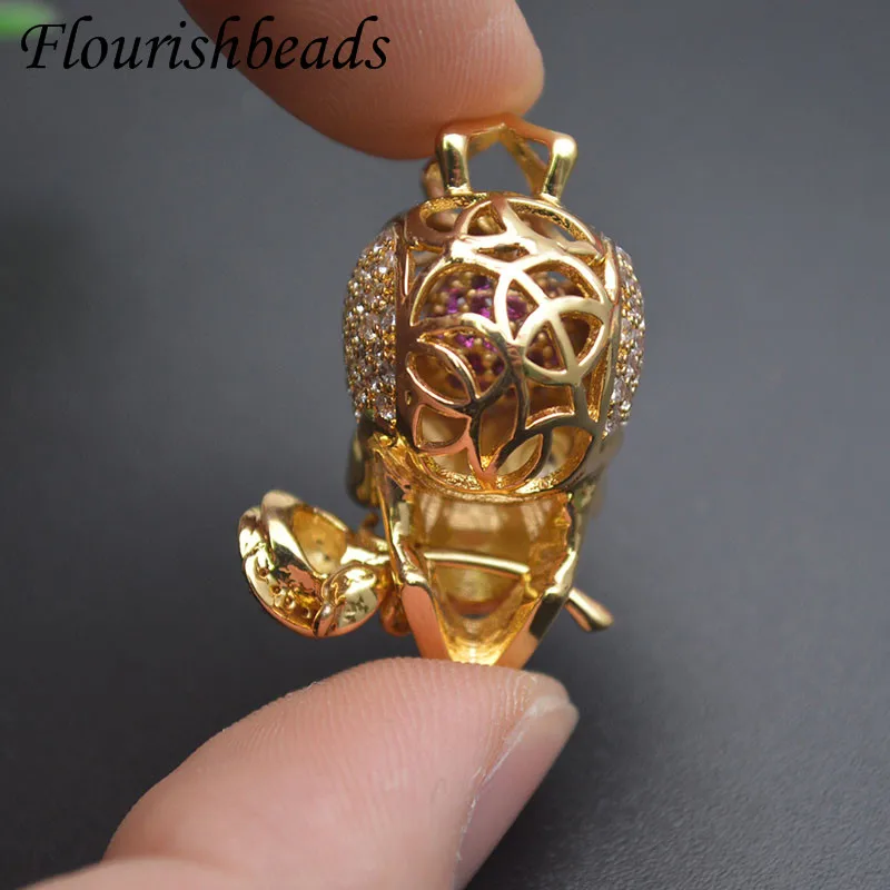 Creative Brass Gold Plated Cave Skull Shape Pendant for Fashion Hip Hop Necklace Jewelry Making Supplies 1-5pcs/lot