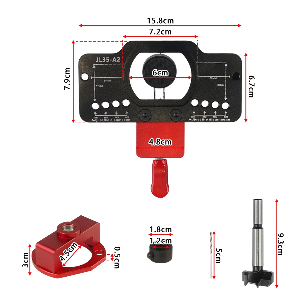 35mm Hinge Jig Woodworking Drilling Guide Locator Door Concealed Installation Household Hole Opener Tools Puncher Template