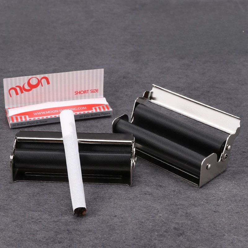 70MM/78MM portable metal cigarette holder with lid, manual hand roll machine, old-fashioned cigarette dryer