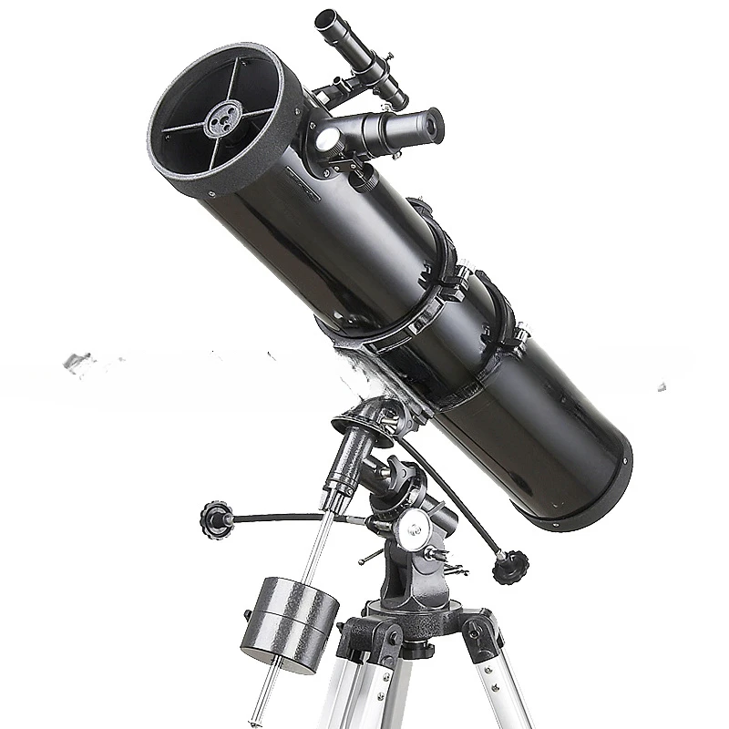 Small Black Astronomical Telescope Aluminum Tripod 130eq Adult HD Night Vision Deep Space Star Viewing