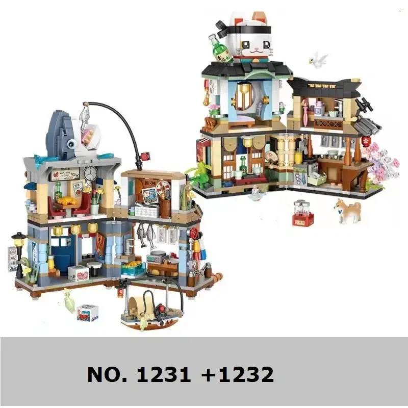 1231 1232 LOZ mini Blocks Building Bricks  Toys  Gift Japanese Snack Bar Puzzle Home Decorations