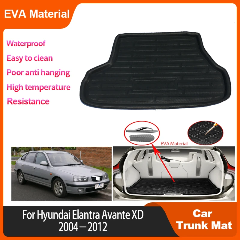 

For Hyundai Elantra Avante XD 2004~2012 Trunk Mat Rear Cargo Liner Anti Slip Interior Accessoy Waterproof Protector Luggage Pads