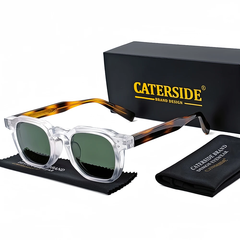 CATERSIDE Herren Retro Quadratische Sonnenbrille Hochwertiges Luxus-Design Sonnenbrillen Damen Fahren Reisen Strand Sommer Stilvolle Brille UV400 – Detail 8