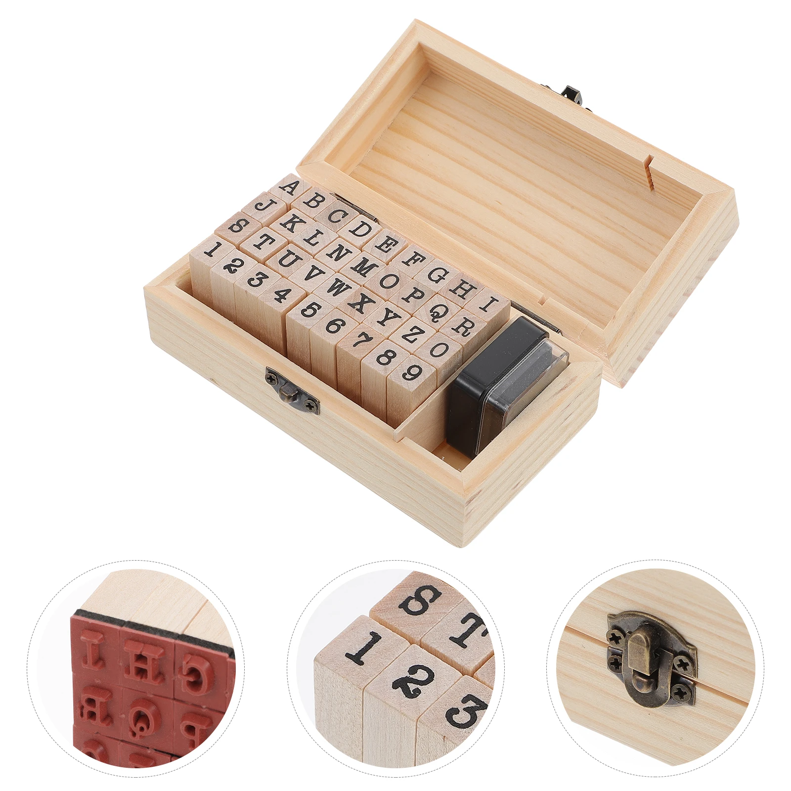 

1 set Wooden Stamps Set For Diy Scrapbooking Planner Stamp Craft Letter Number Seal Sealers Educational Stationery Tools