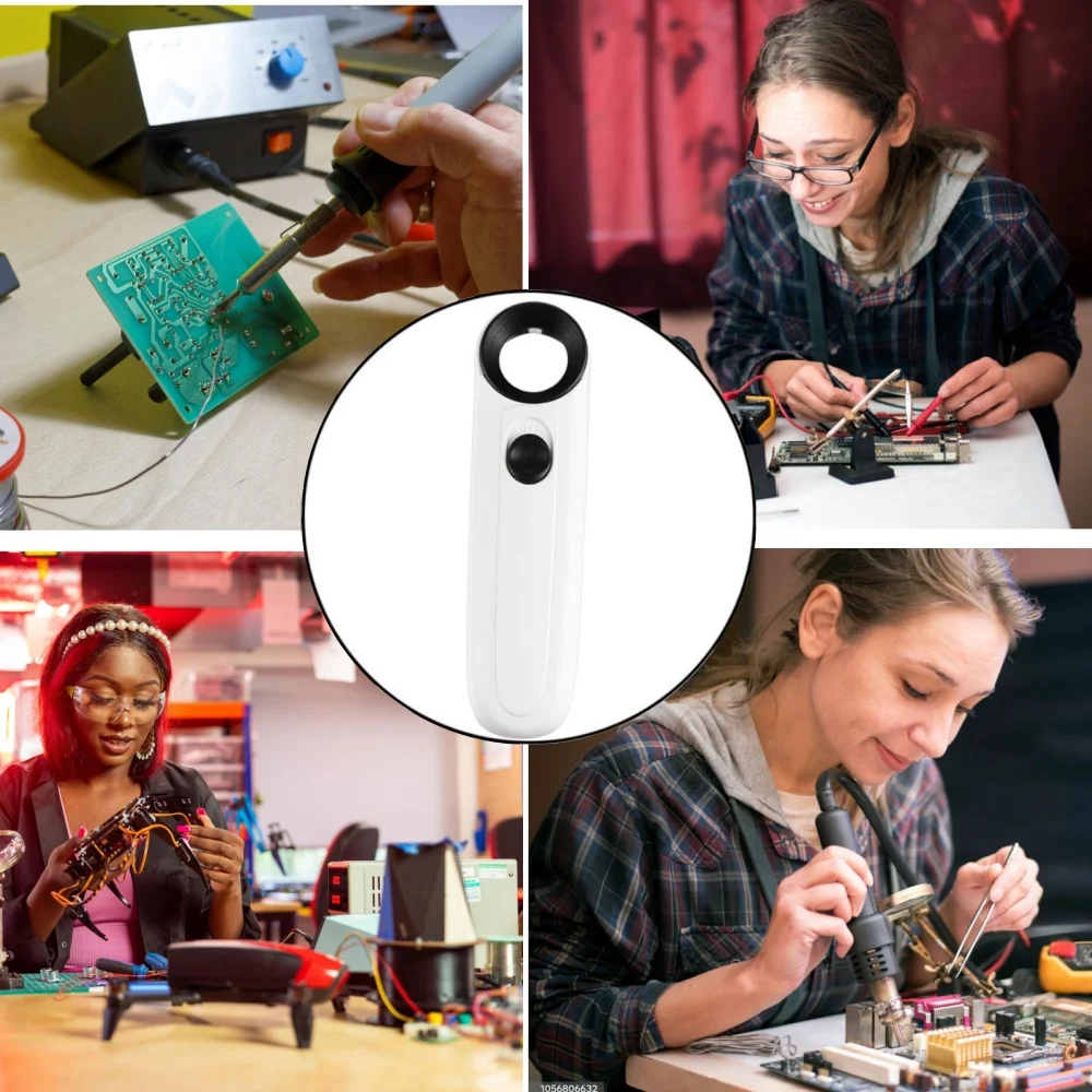 แว่นขยายมือถือ 40X พร้อมไฟ LED สองดวงตรวจสอบชิ้นส่วนอิเล็กทรอนิกส์เครื่องมือนาฬิกา HD แว่นขยาย