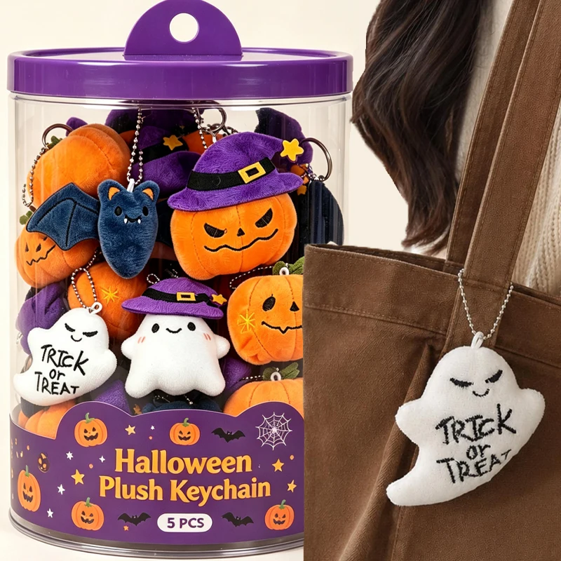 1-5pcs Funny White Ghost Backpack Pendant Doll Cute Plush Bag Decoration