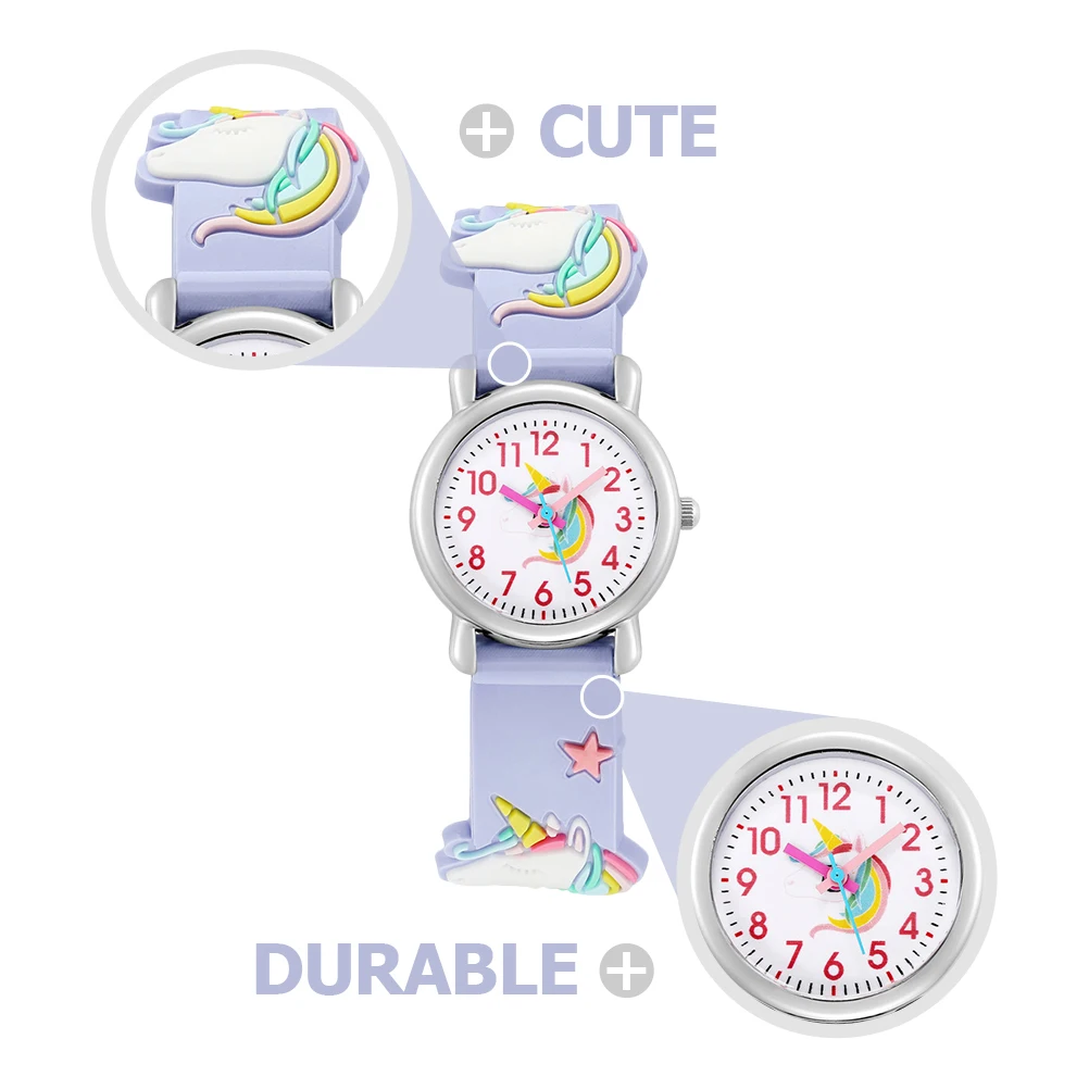 Unicorn Children Cartoon Teaching Precise Movement Kids Watch For Girls Durable Kids Wristwatch Birthday Present