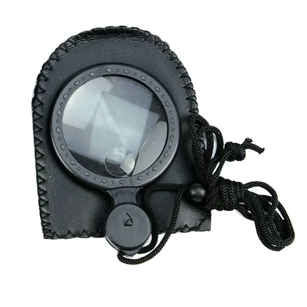50pcs Portable Handheld Magnifier 4X 10X Pocket Magnifying Glass with Led Reading Monocle Jewelry Loupe Gift Glasses Lupe