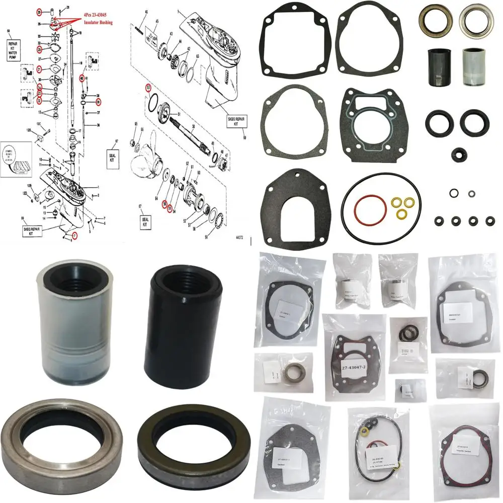

43035A4 Lower Unit Gearcase Seal Kit for Mercury Mariner Outboard 30-125 HP Motor 26-43035A4 Sierra 18-2626