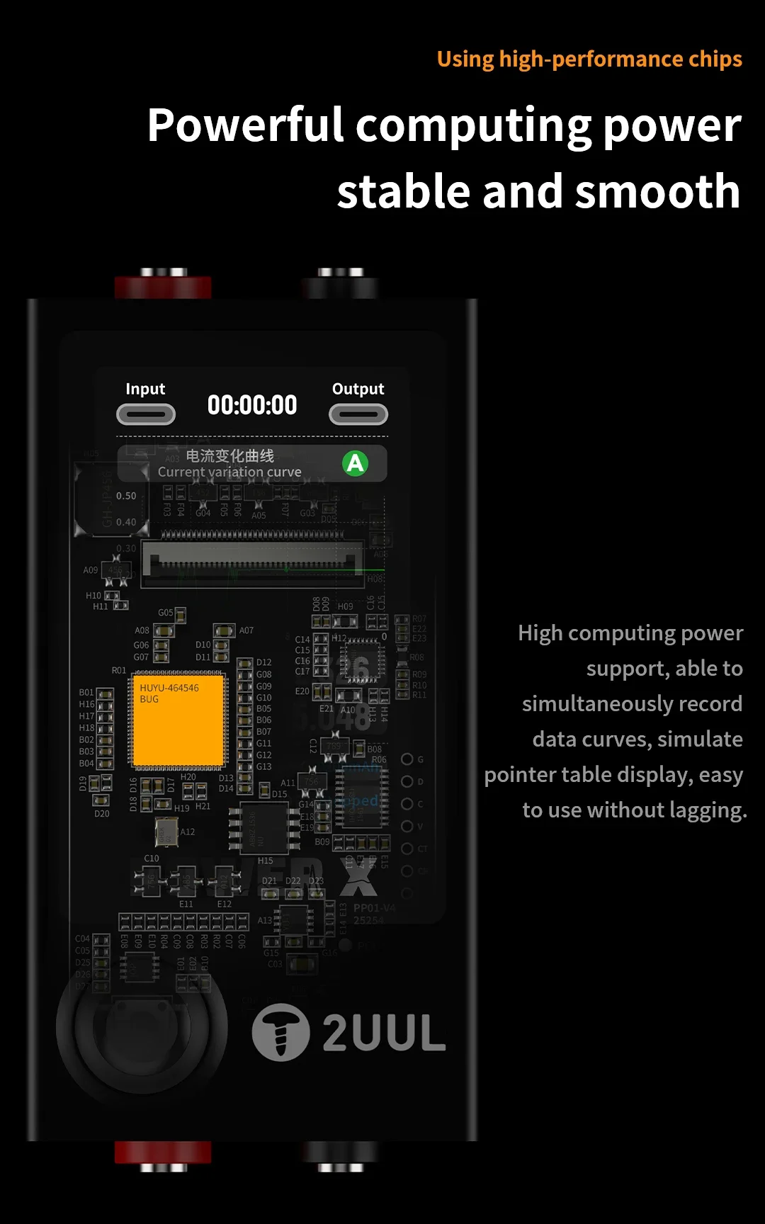 Detector de PCB com Display Digital, Alta Atualização, Tela Colorida, Curva e Ponteiro, 3 Modos, 2uul Power, x PW11